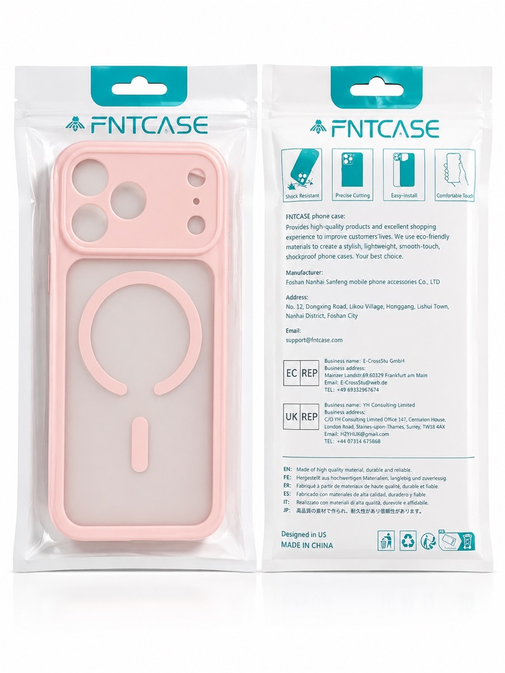 FNTCASE for iPhone 17 Pro Max Case MagSafe Magnetic Clear Pink Shockproof NEW